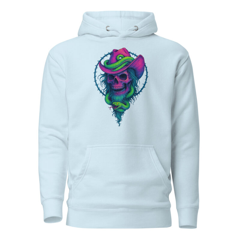 Schädelcowboy mit Schlange Unisex-Kapuzenpullover – Hoodies – klamottn.de