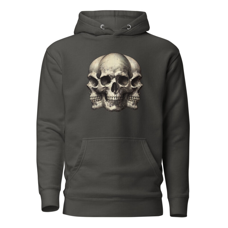 Dreifacher Totenschädel Unisex-Kapuzenpullover – Hoodies – klamottn.de