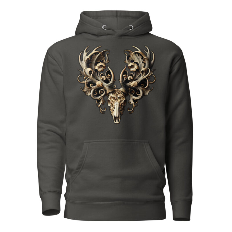 Ornamentaler Hirschschädel Unisex-Kapuzenpullover – Hoodies – klamottn.de