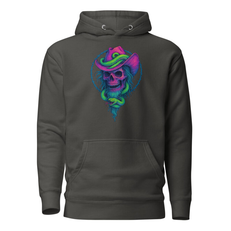 Schädelcowboy mit Schlange Unisex-Kapuzenpullover – Hoodies – klamottn.de