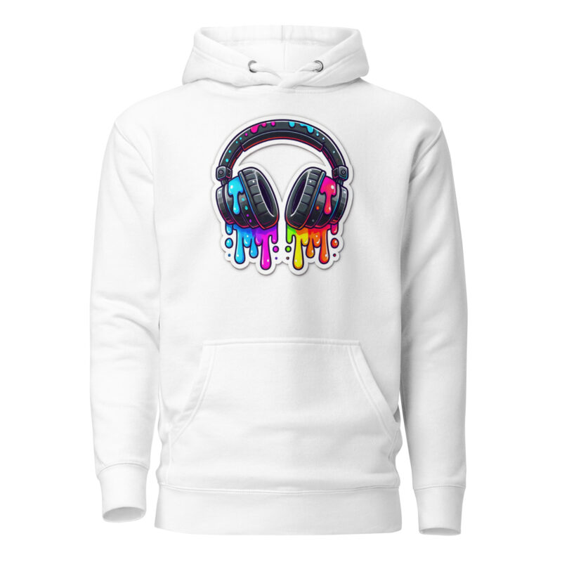 Kopfhörer im Farbrausch Unisex-Kapuzenpullover – Hoodies – klamottn.de