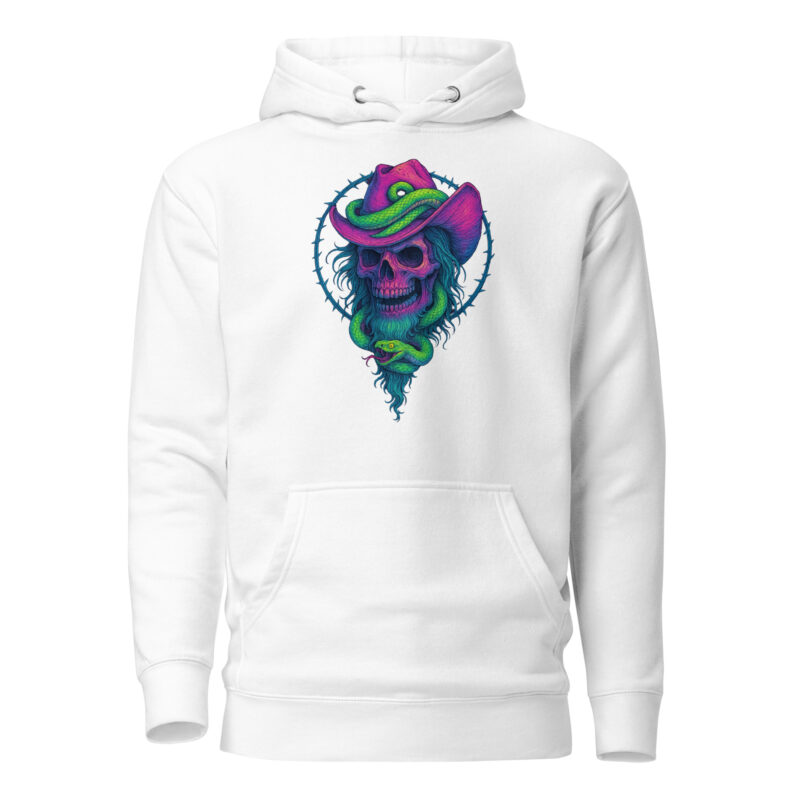 Schädelcowboy mit Schlange Unisex-Kapuzenpullover – Hoodies – klamottn.de