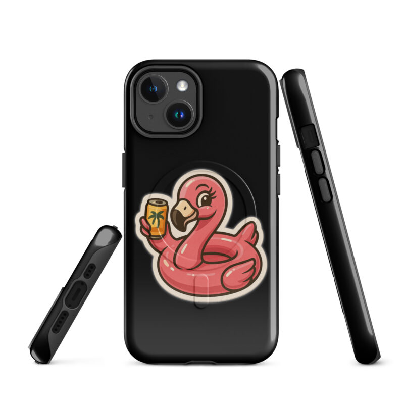 Flamingo mit Sommerdrink Hardcase iPhone®-Hülle mit MagSafe® – Accessoires – klamottn.de
