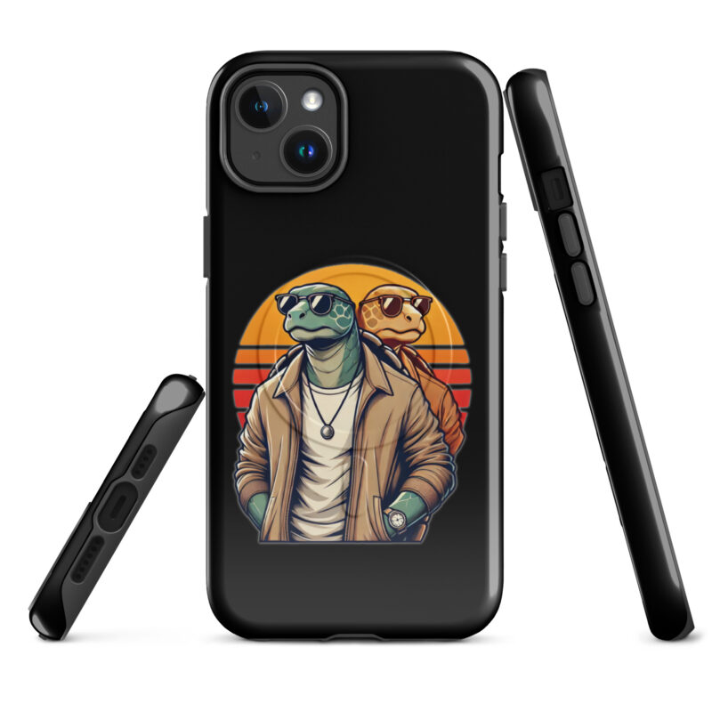 Schildkröten im Retro-Sunset-Style Hardcase iPhone®-Hülle mit MagSafe® – Accessoires – klamottn.de