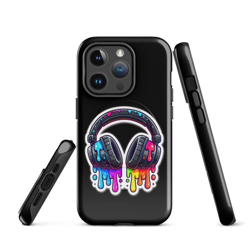 Kopfhörer im Farbrausch Hardcase iPhone®-Hülle mit MagSafe® – Accessoires – klamottn.de