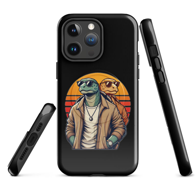 Schildkröten im Retro-Sunset-Style Hardcase iPhone®-Hülle mit MagSafe® – Accessoires – klamottn.de