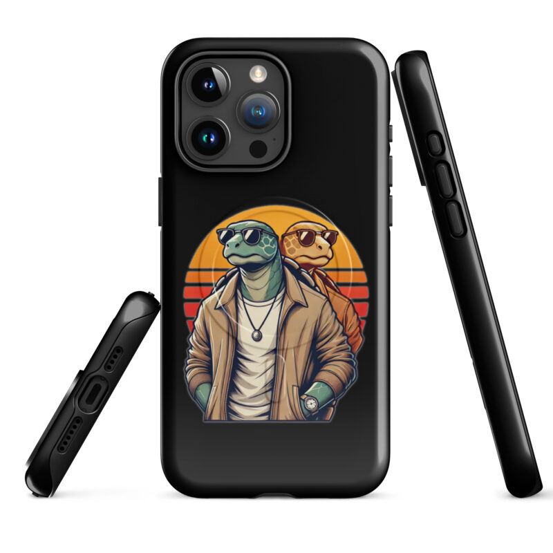 Schildkröten im Retro-Sunset-Style Hardcase iPhone®-Hülle mit MagSafe® – Accessoires – klamottn.de