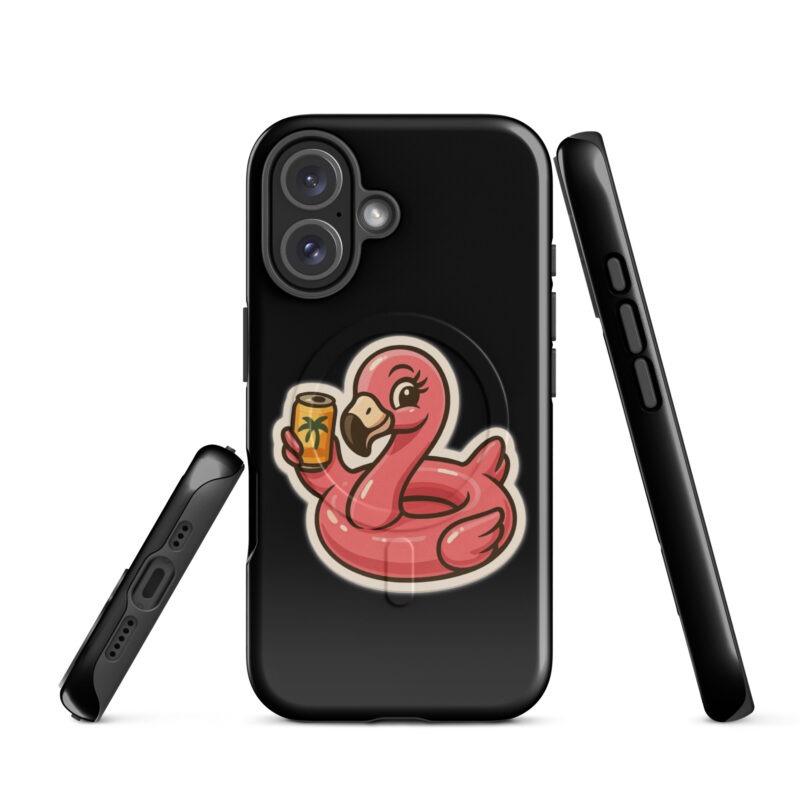 Flamingo mit Sommerdrink Hardcase iPhone®-Hülle mit MagSafe® – Accessoires – klamottn.de