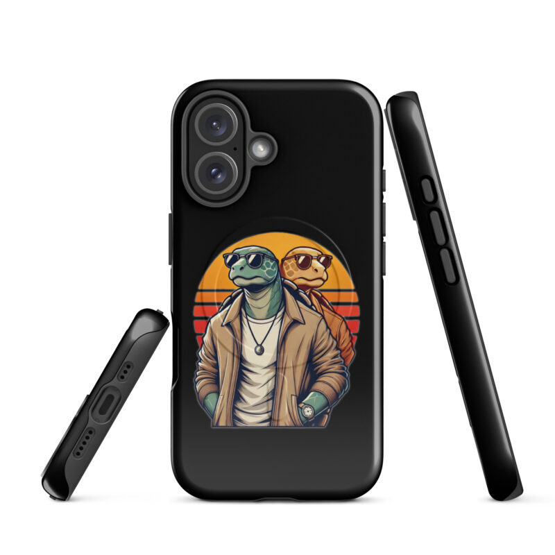 Schildkröten im Retro-Sunset-Style Hardcase iPhone®-Hülle mit MagSafe® – Accessoires – klamottn.de