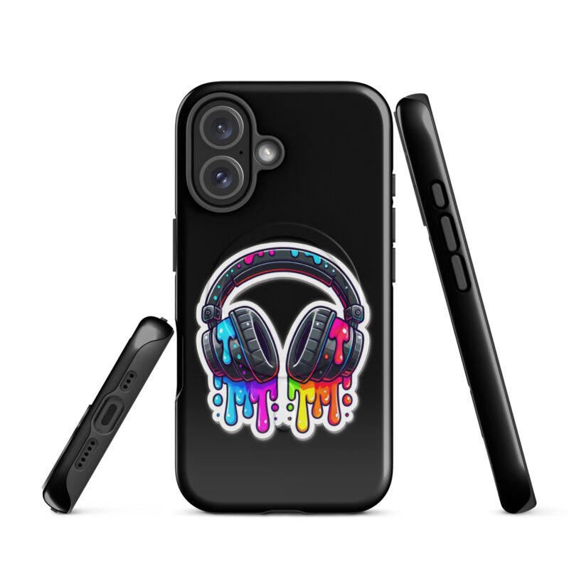 Kopfhörer im Farbrausch Hardcase iPhone®-Hülle mit MagSafe® – Accessoires – klamottn.de