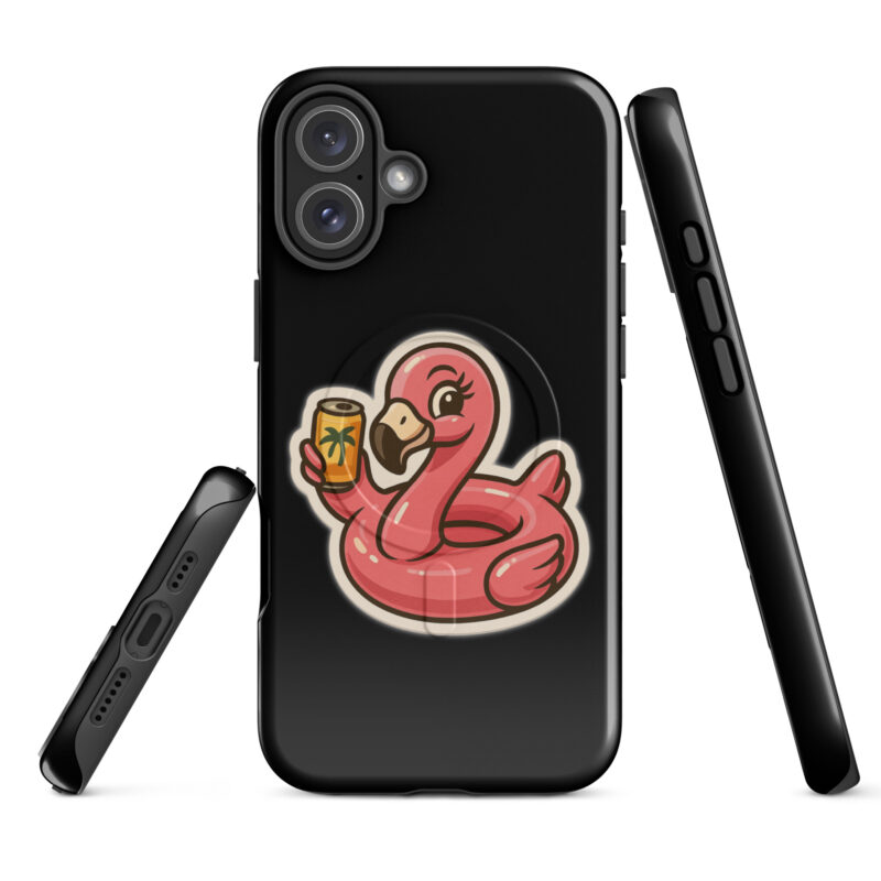 Flamingo mit Sommerdrink Hardcase iPhone®-Hülle mit MagSafe® – Accessoires – klamottn.de