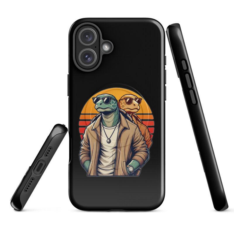 Schildkröten im Retro-Sunset-Style Hardcase iPhone®-Hülle mit MagSafe® – Accessoires – klamottn.de