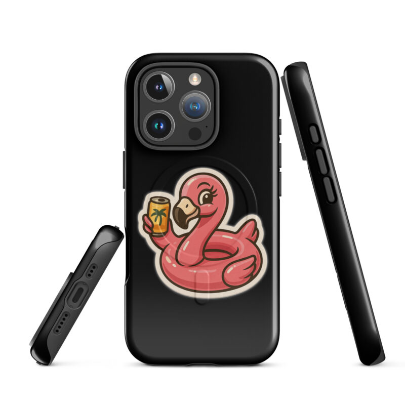 Flamingo mit Sommerdrink Hardcase iPhone®-Hülle mit MagSafe® – Accessoires – klamottn.de