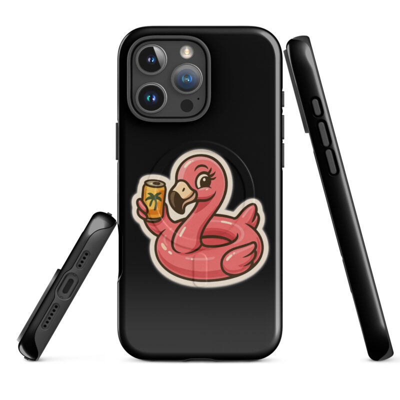 Flamingo mit Sommerdrink Hardcase iPhone®-Hülle mit MagSafe® – Accessoires – klamottn.de