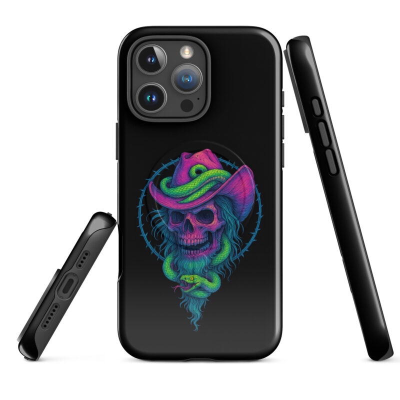 Schädelcowboy mit Schlange Hardcase iPhone®-Hülle mit MagSafe® – Accessoires – klamottn.de