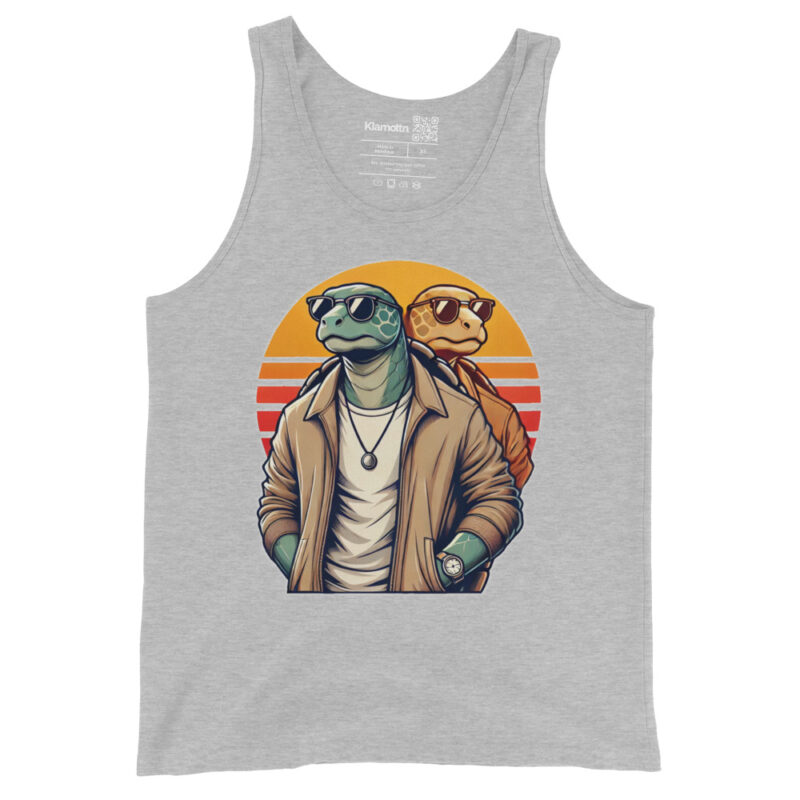 Schildkröten im Retro-Sunset-Style Unisex-Tank-Top – Tank Tops – klamottn.de