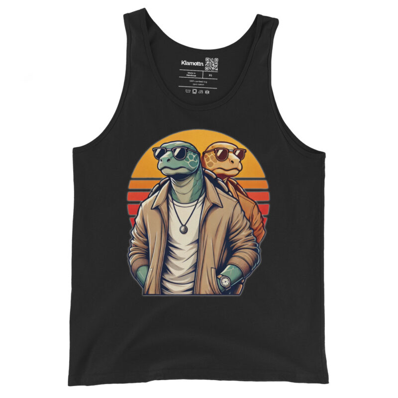 Schildkröten im Retro-Sunset-Style Unisex-Tank-Top – Tank Tops – klamottn.de
