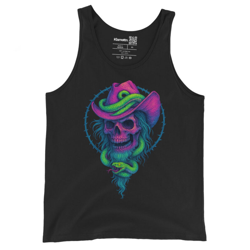 Schädelcowboy mit Schlange Unisex-Tank-Top – Tank Tops – klamottn.de