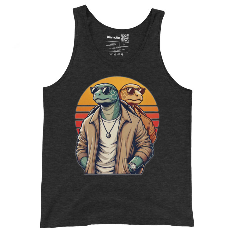 Schildkröten im Retro-Sunset-Style Unisex-Tank-Top – Tank Tops – klamottn.de