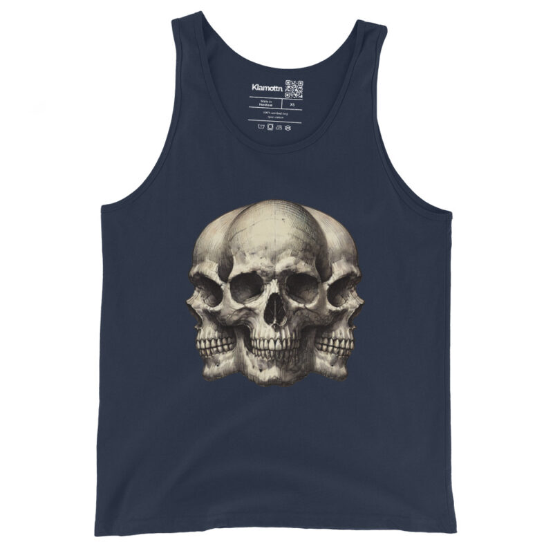 Dreifacher Totenschädel Unisex-Tank-Top – Tank Tops – klamottn.de