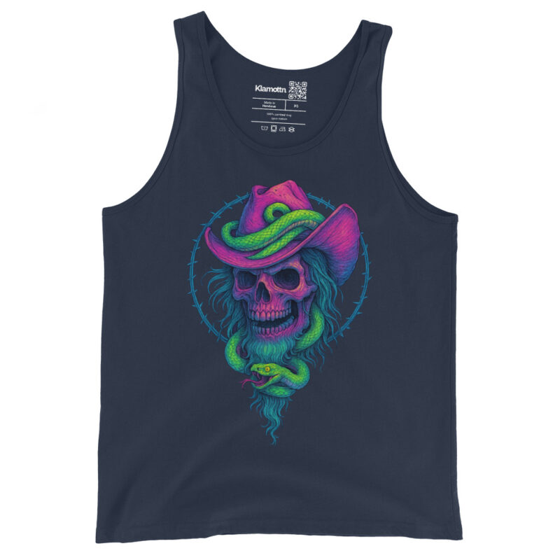 Schädelcowboy mit Schlange Unisex-Tank-Top – Tank Tops – klamottn.de