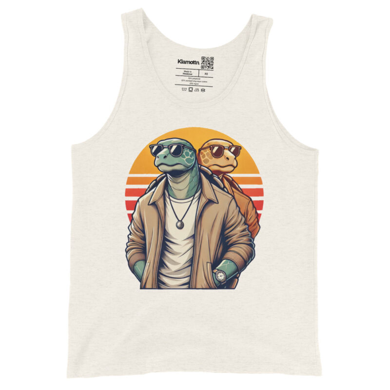 Schildkröten im Retro-Sunset-Style Unisex-Tank-Top – Tank Tops – klamottn.de