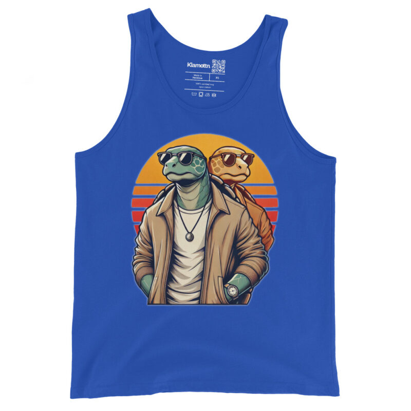 Schildkröten im Retro-Sunset-Style Unisex-Tank-Top – Tank Tops – klamottn.de