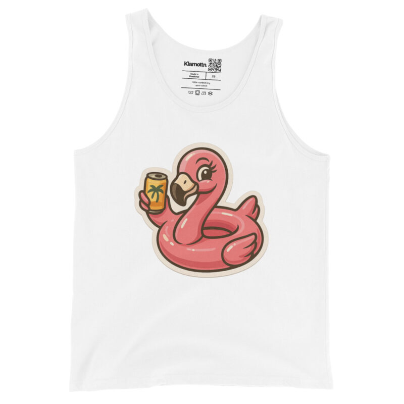 Flamingo mit Sommerdrink Unisex-Tank-Top – Tank Tops – klamottn.de