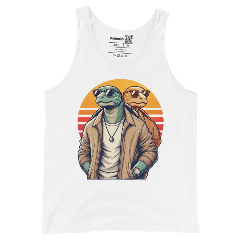 Schildkröten im Retro-Sunset-Style Unisex-Tank-Top – Tank Tops – klamottn.de