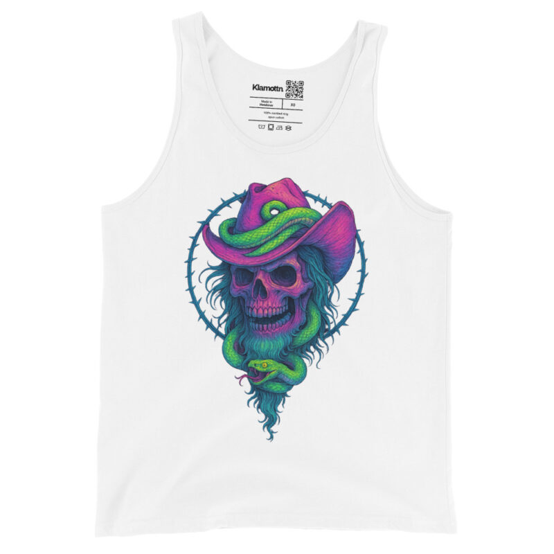 Schädelcowboy mit Schlange Unisex-Tank-Top – Tank Tops – klamottn.de