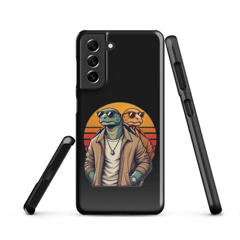 Schildkröten im Retro-Sunset-Style Snapcase Samsung®-Hülle – Accessoires – klamottn.de