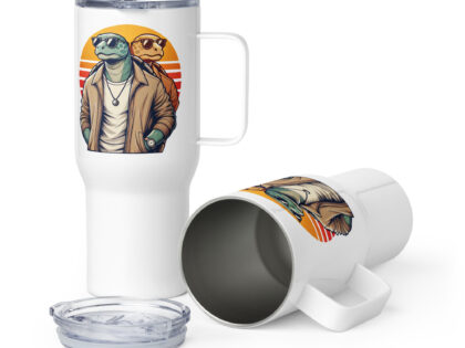 Schildkröten im Retro-Sunset-Style Thermobecher – Accessoires – klamottn.de