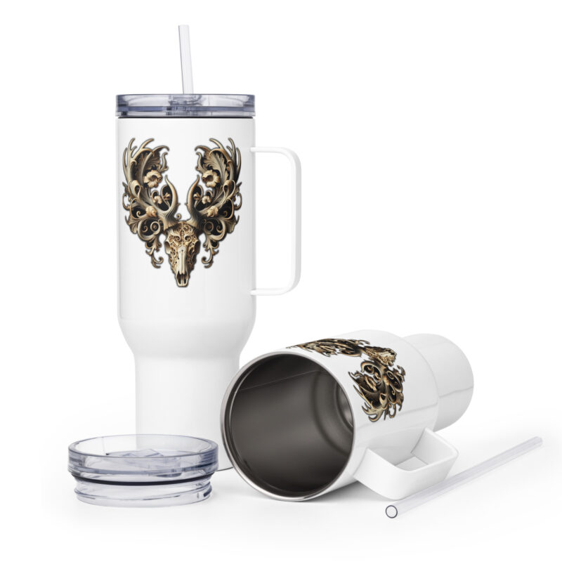 Ornamentaler Hirschschädel Thermobecher – Accessoires – klamottn.de