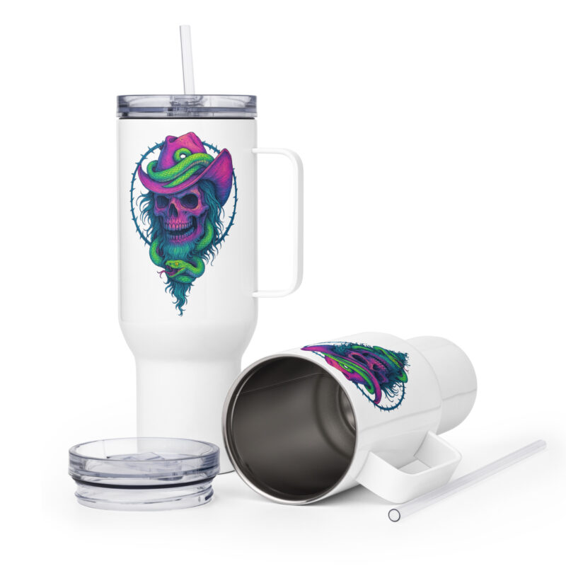 Schädelcowboy mit Schlange Thermobecher – Accessoires – klamottn.de