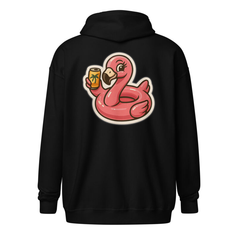Flamingo mit Sommerdrink Unisex Heavy-Blend Zip Hoodie – Jacken – klamottn.de