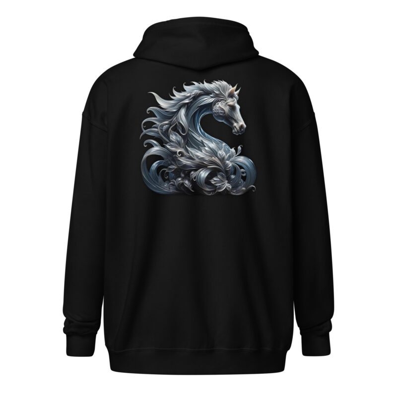 Majestät des silbernen Pferdes Unisex Heavy-Blend Zip Hoodie – Jacken – klamottn.de