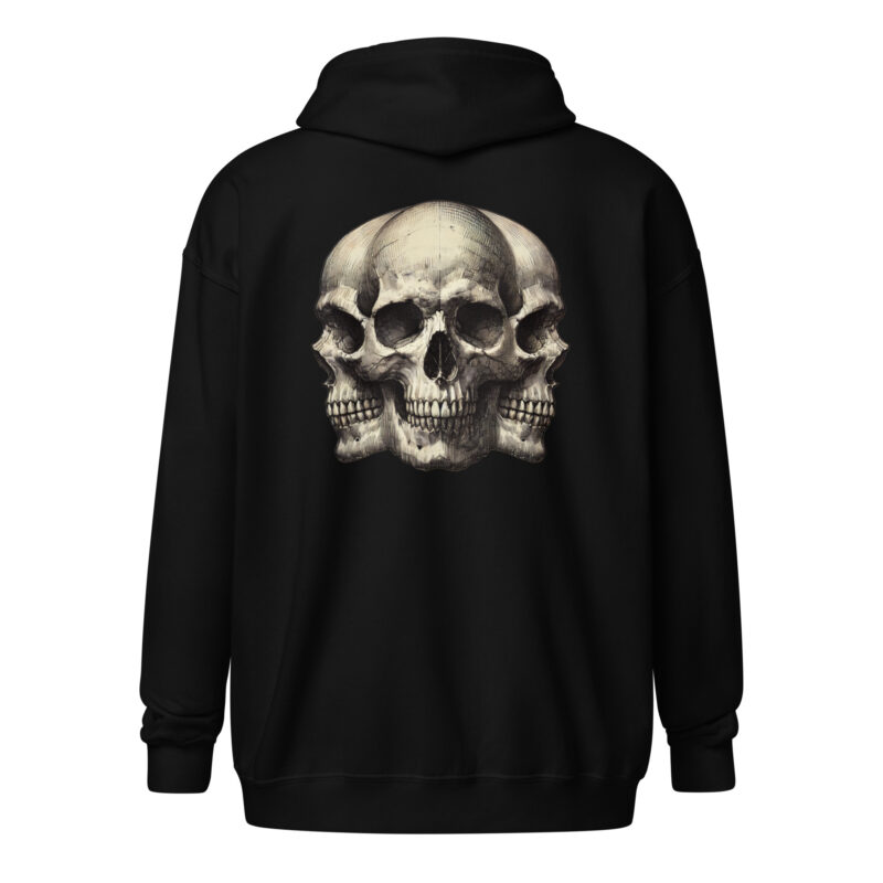 Dreifacher Totenschädel Unisex Heavy-Blend Zip Hoodie – Zip Hoodies – klamottn.de