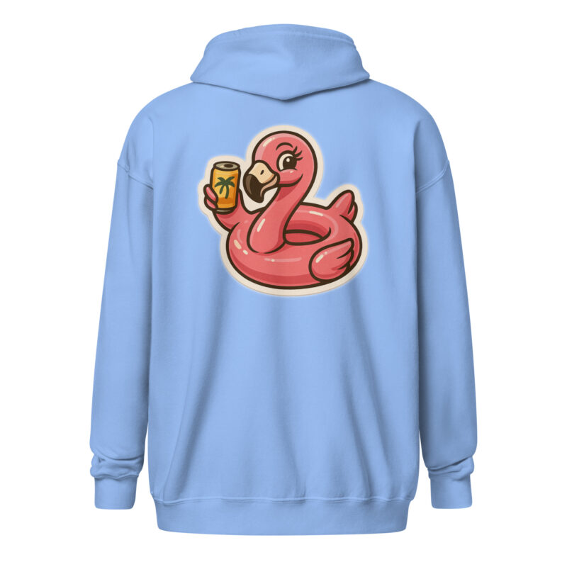 Flamingo mit Sommerdrink Unisex Heavy-Blend Zip Hoodie – Jacken – klamottn.de