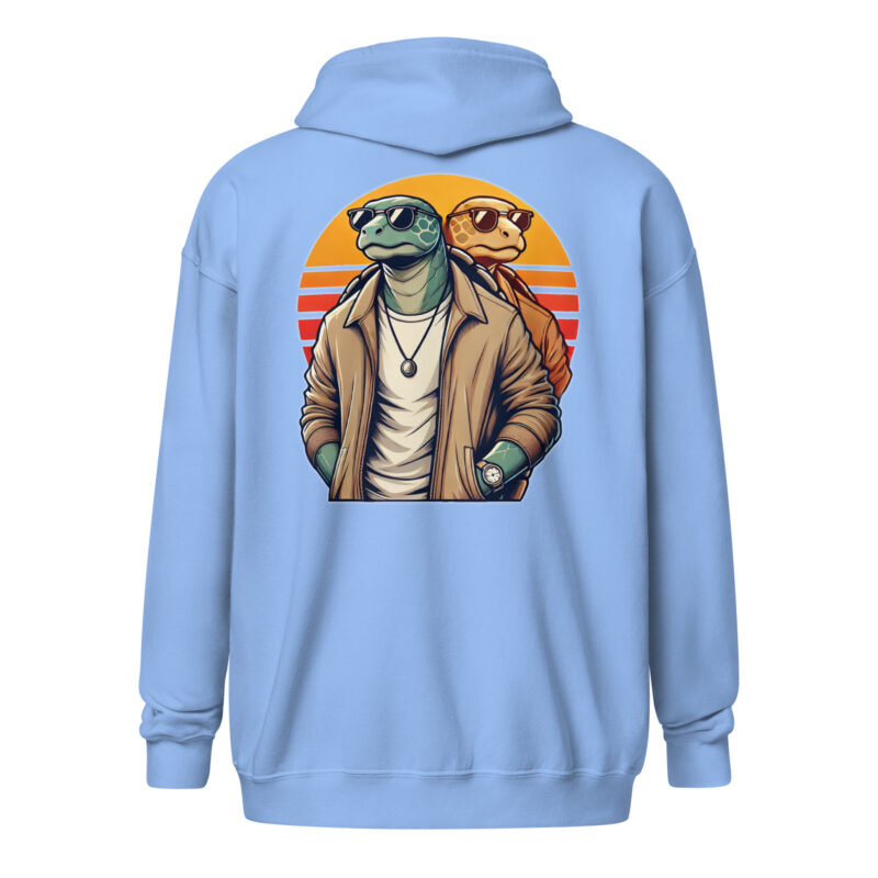 Schildkröten im Retro-Sunset-Style Unisex Heavy-Blend Zip Hoodie – Jacken – klamottn.de