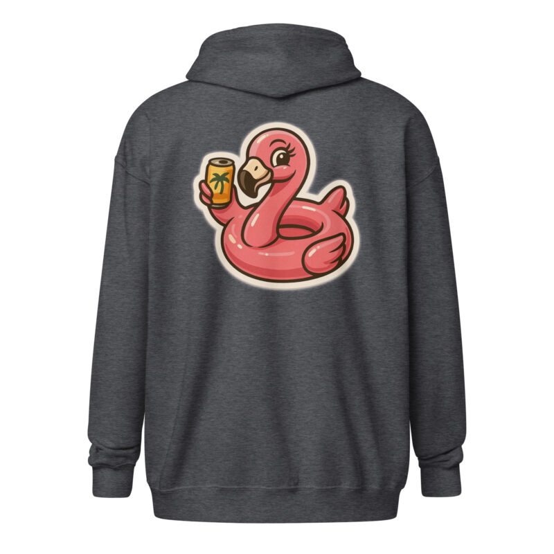Flamingo mit Sommerdrink Unisex Heavy-Blend Zip Hoodie – Jacken – klamottn.de