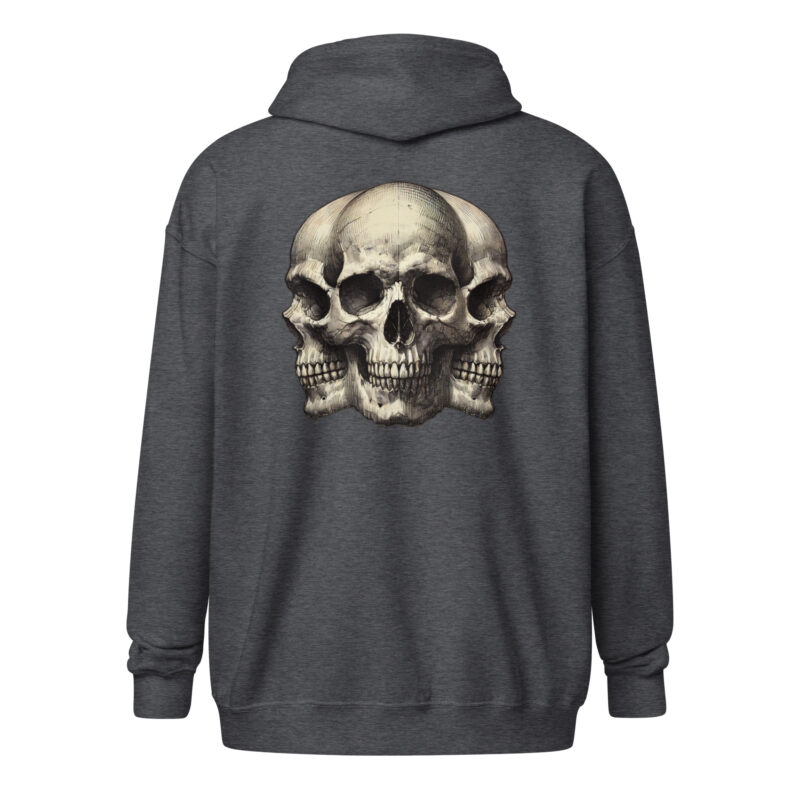 Dreifacher Totenschädel Unisex Heavy-Blend Zip Hoodie – Zip Hoodies – klamottn.de