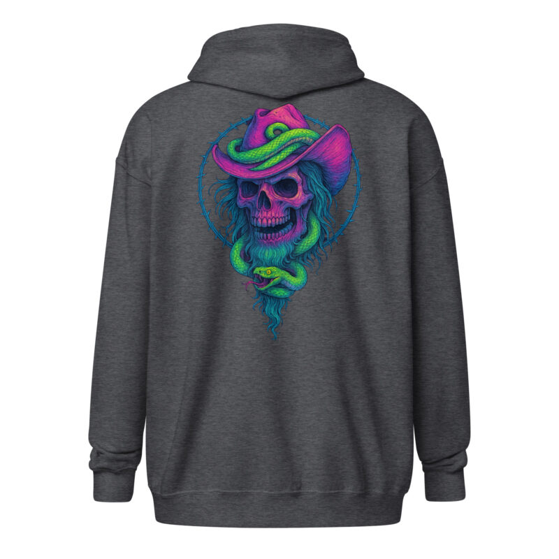 Schädelcowboy mit Schlange Unisex Heavy-Blend Zip Hoodie – Zip Hoodies – klamottn.de