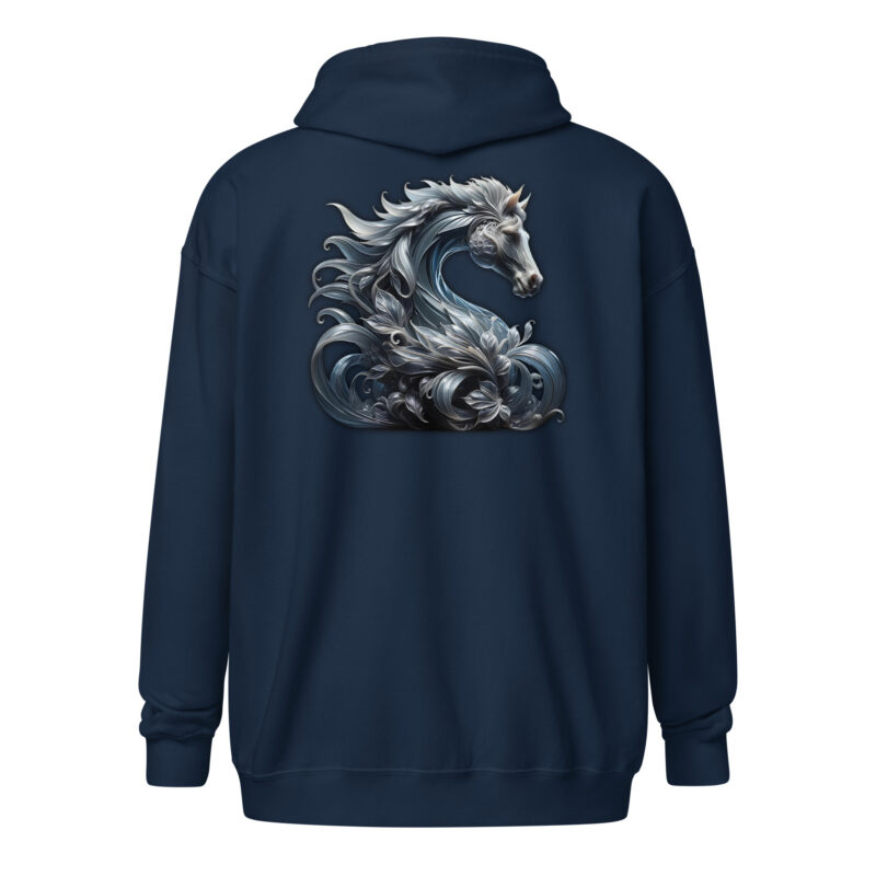 Majestät des silbernen Pferdes Unisex Heavy-Blend Zip Hoodie – Jacken – klamottn.de