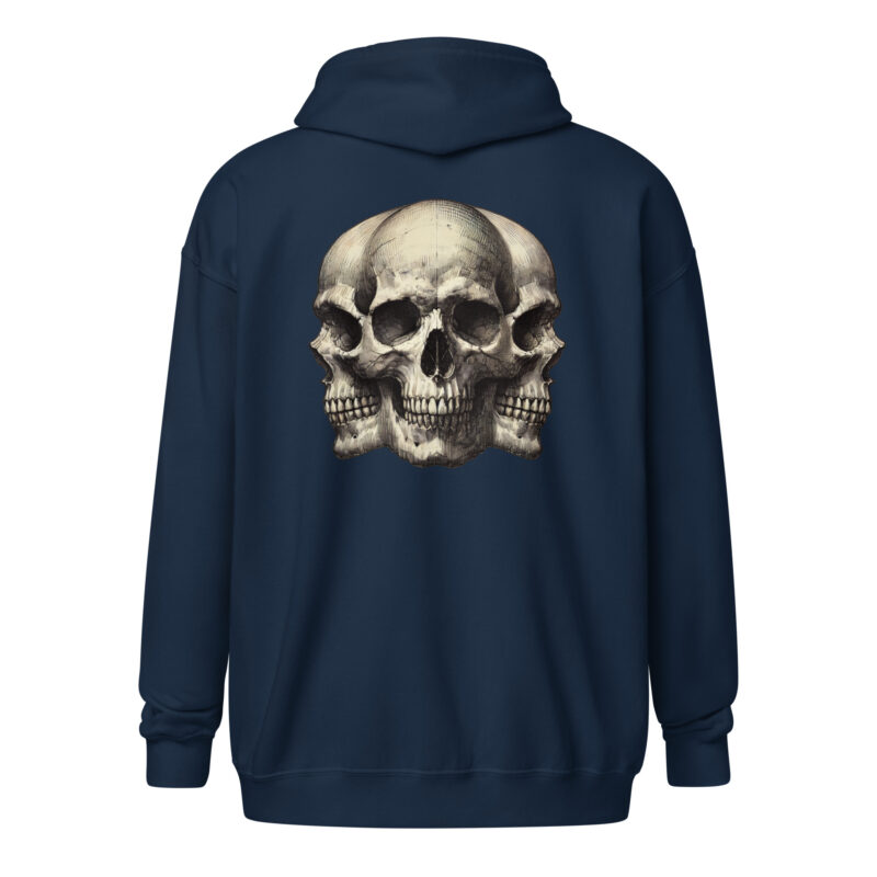 Dreifacher Totenschädel Unisex Heavy-Blend Zip Hoodie – Zip Hoodies – klamottn.de