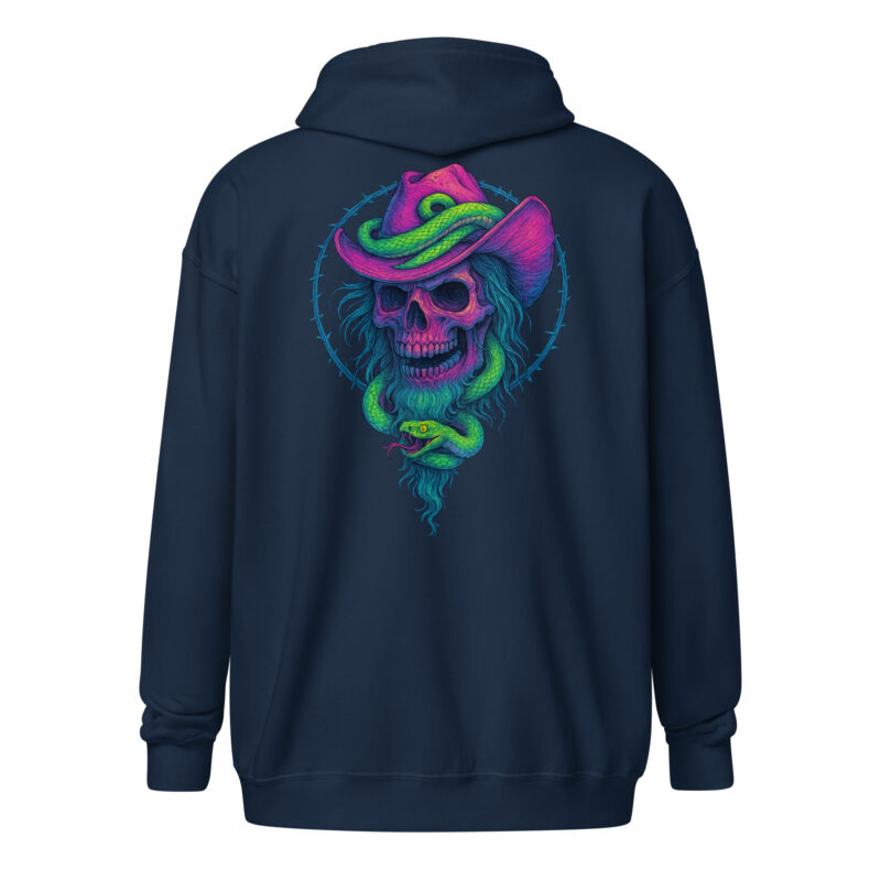 Schädelcowboy mit Schlange Unisex Heavy-Blend Zip Hoodie – Zip Hoodies – klamottn.de
