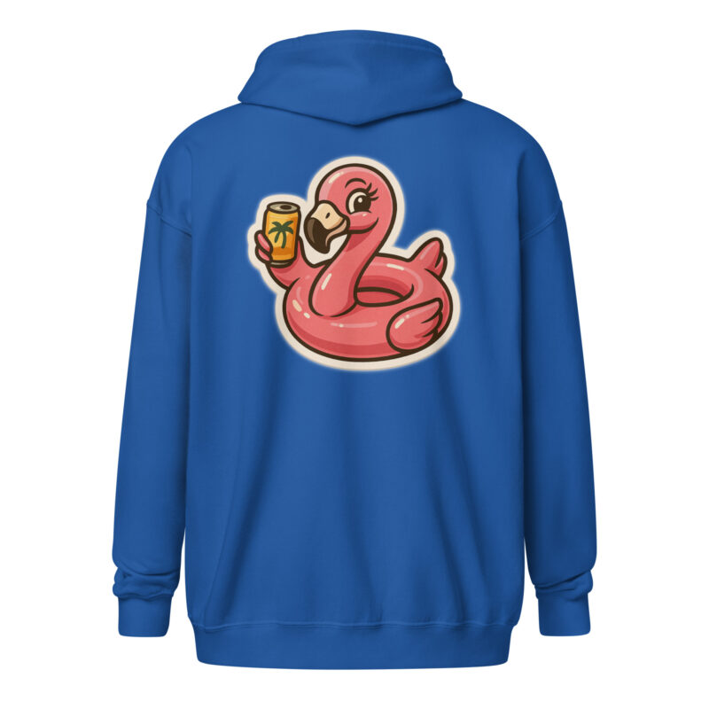Flamingo mit Sommerdrink Unisex Heavy-Blend Zip Hoodie – Jacken – klamottn.de
