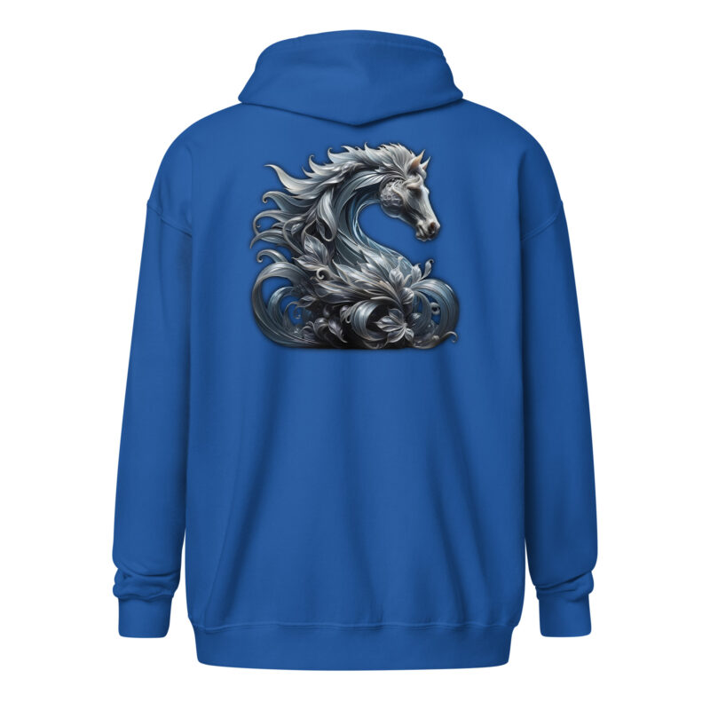 Majestät des silbernen Pferdes Unisex Heavy-Blend Zip Hoodie – Jacken – klamottn.de