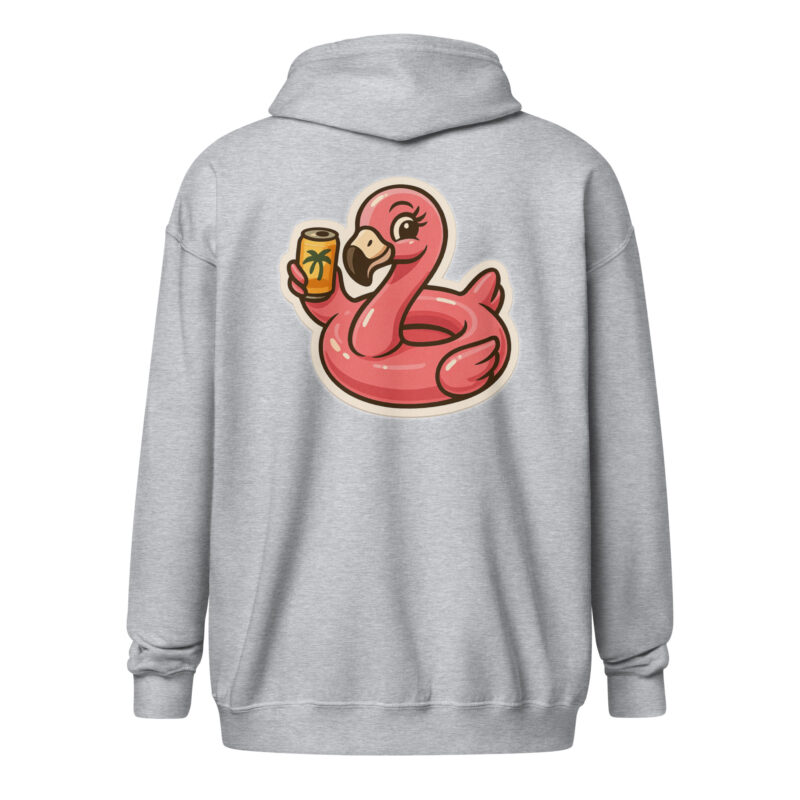 Flamingo mit Sommerdrink Unisex Heavy-Blend Zip Hoodie – Jacken – klamottn.de