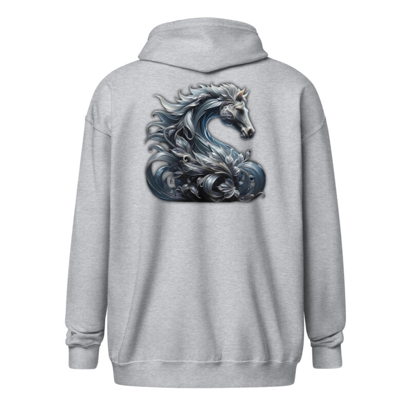 Majestät des silbernen Pferdes Unisex Heavy-Blend Zip Hoodie – Jacken – klamottn.de