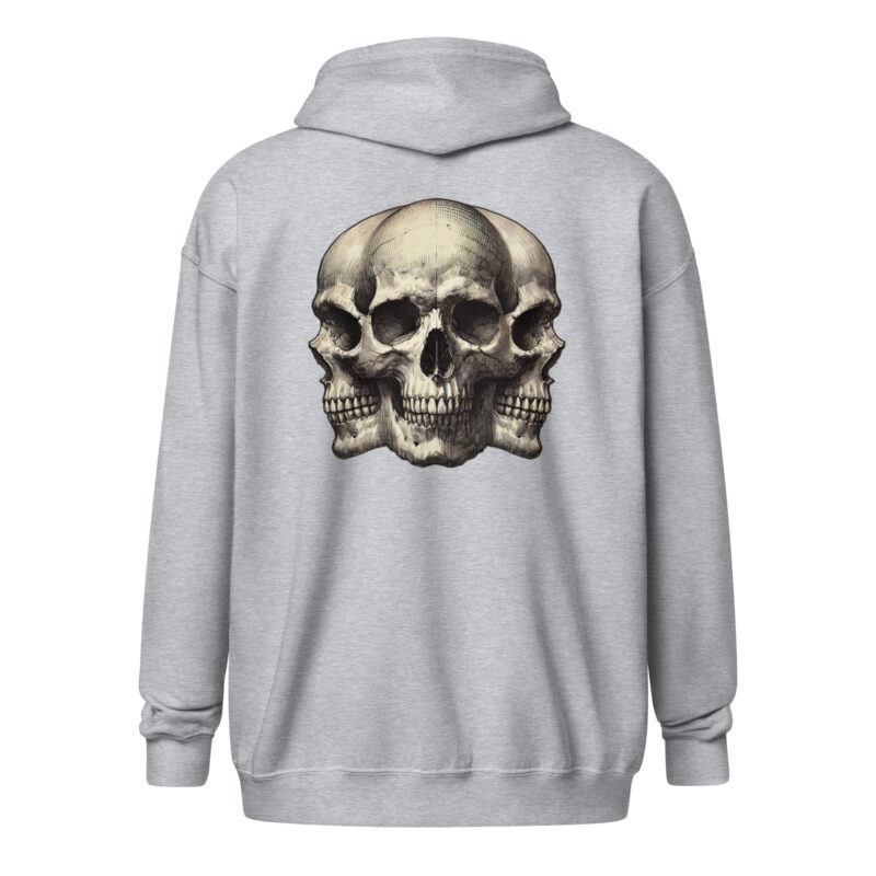 Dreifacher Totenschädel Unisex Heavy-Blend Zip Hoodie – Zip Hoodies – klamottn.de